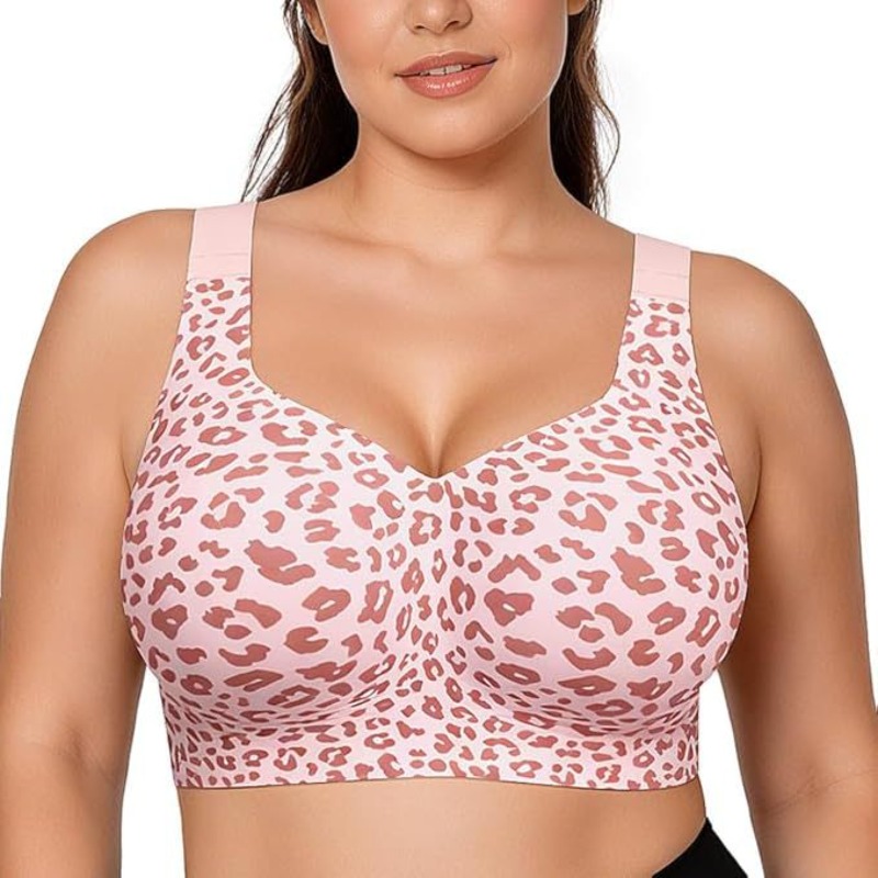 Minimizer Bra Women - 레오파드 젤리 브라 노 언더와이어 푸쉬업